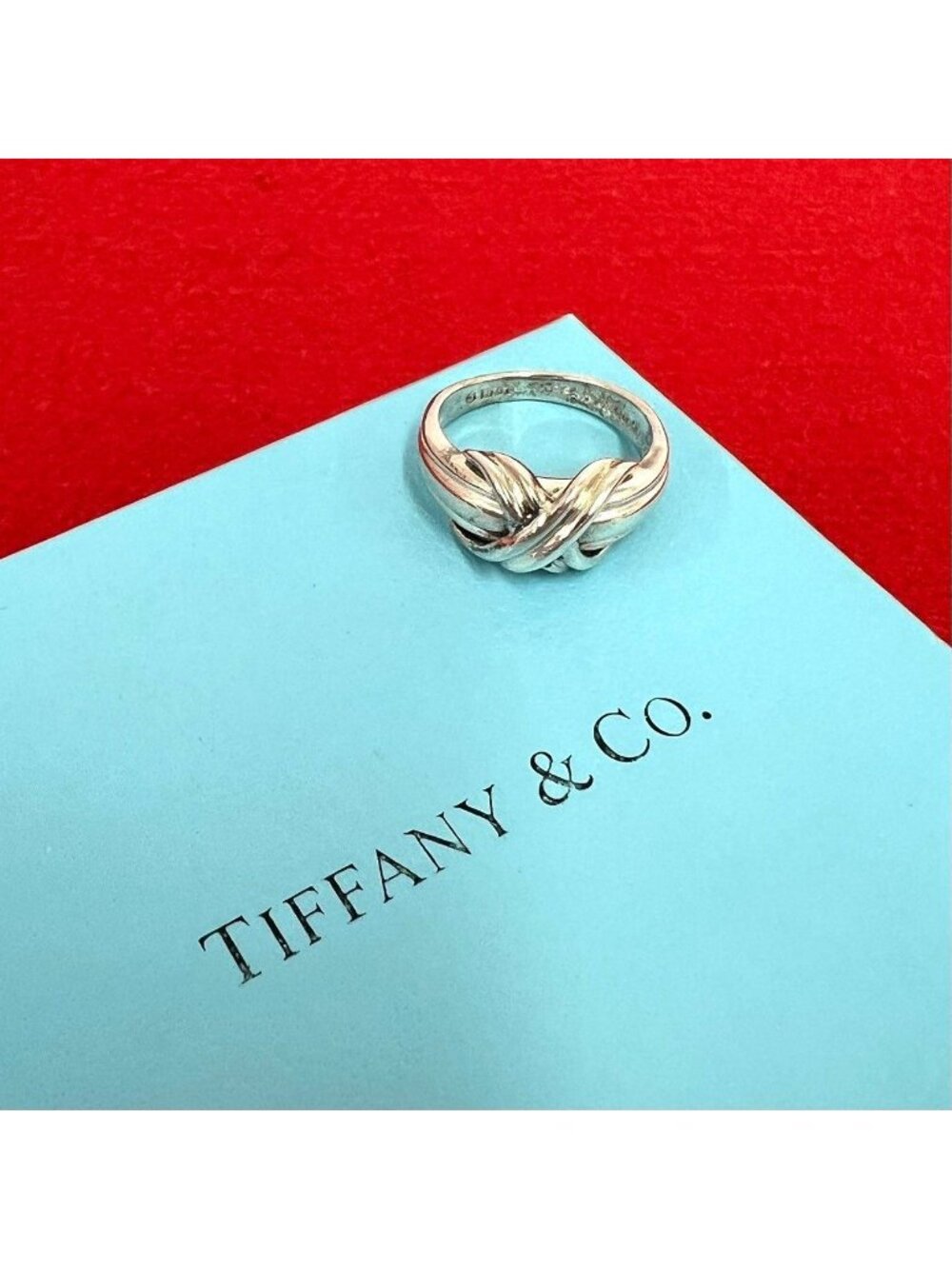 Tiffany & Co Vintage Signature Cross Ring 925 Sterling Silver